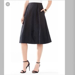 BCBGMAXZRIA Black Floral Jacquard Skirt